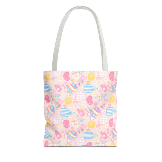 Pink Pickleball Tote Bag | All-Over Print, Sport Court Graphic