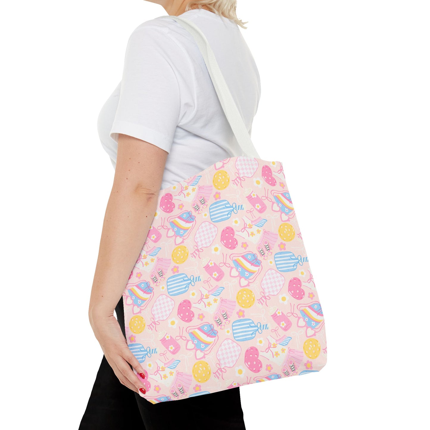 Pink Pickleball Tote Bag | All-Over Print, Sport Court Graphic
