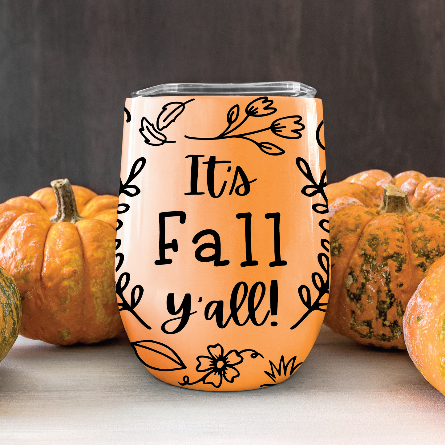 It's Fall Y'all Glass Can Wrap SVG