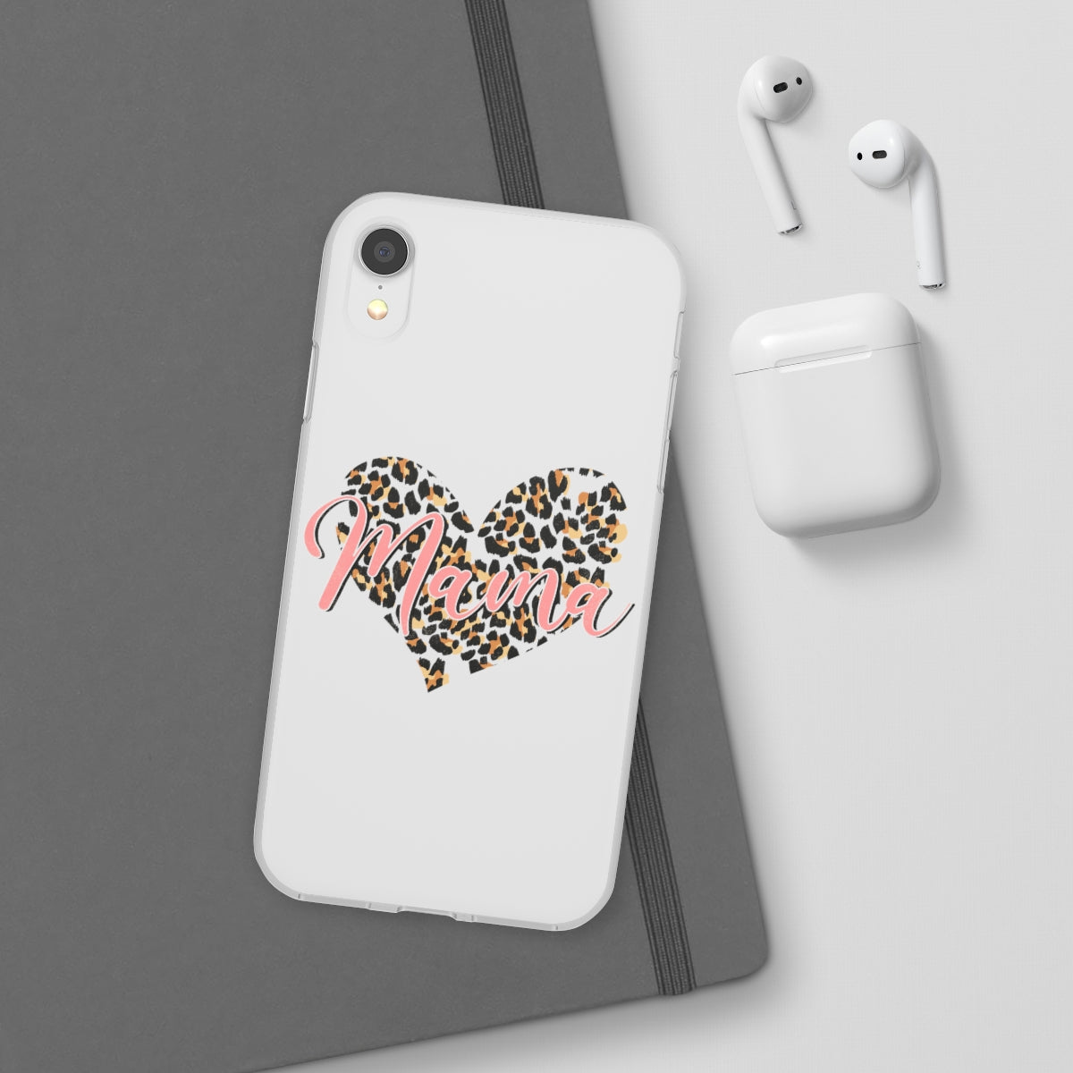 Mama Leopard Print Heart Phone Case