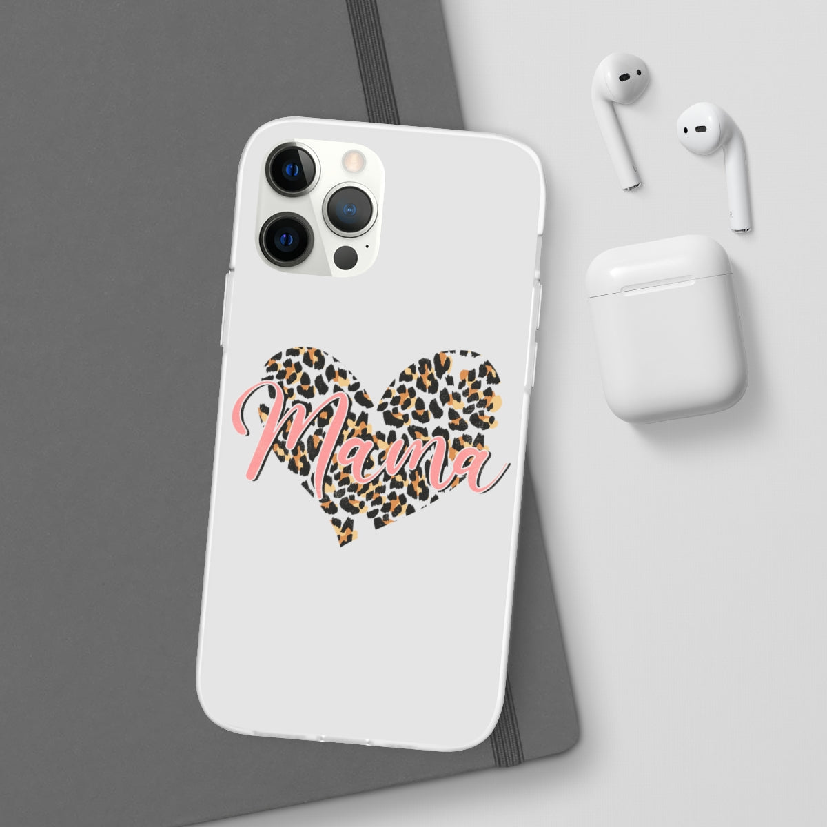 Mama Leopard Print Heart Phone Case