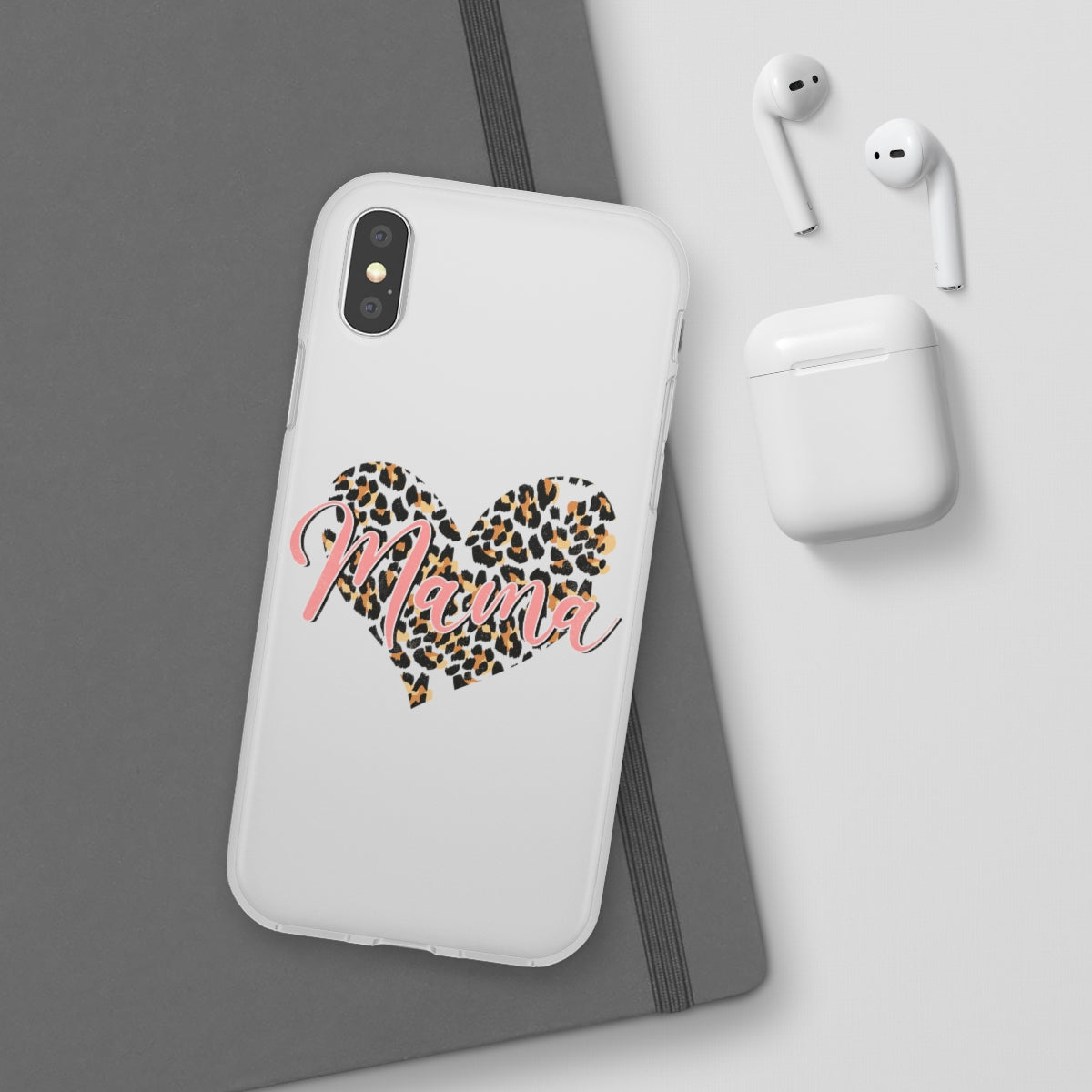 Mama Leopard Print Heart Phone Case