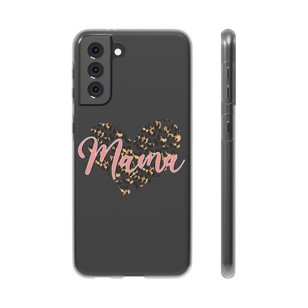 Mama Leopard Print Heart Phone Case