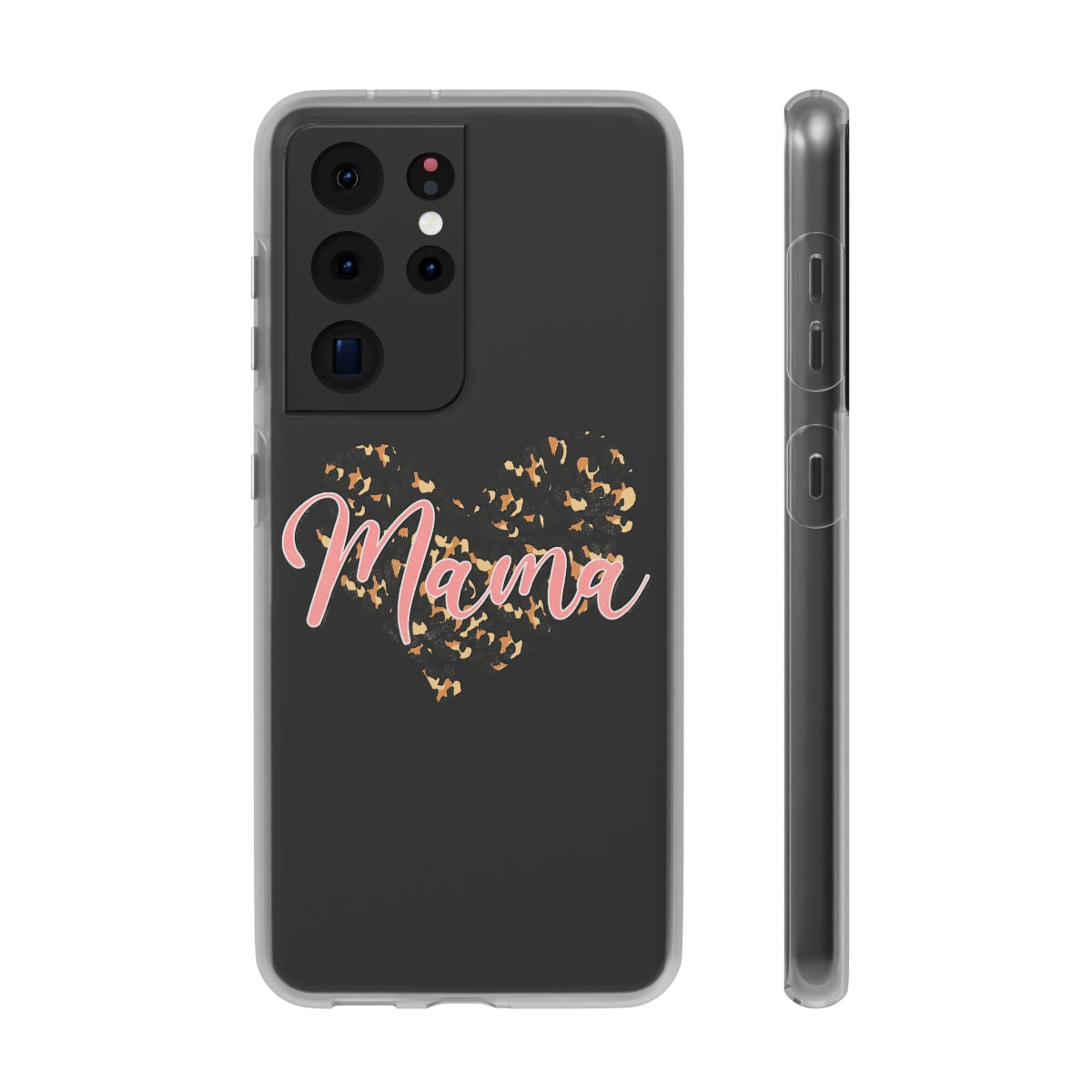 Mama Leopard Print Heart Phone Case