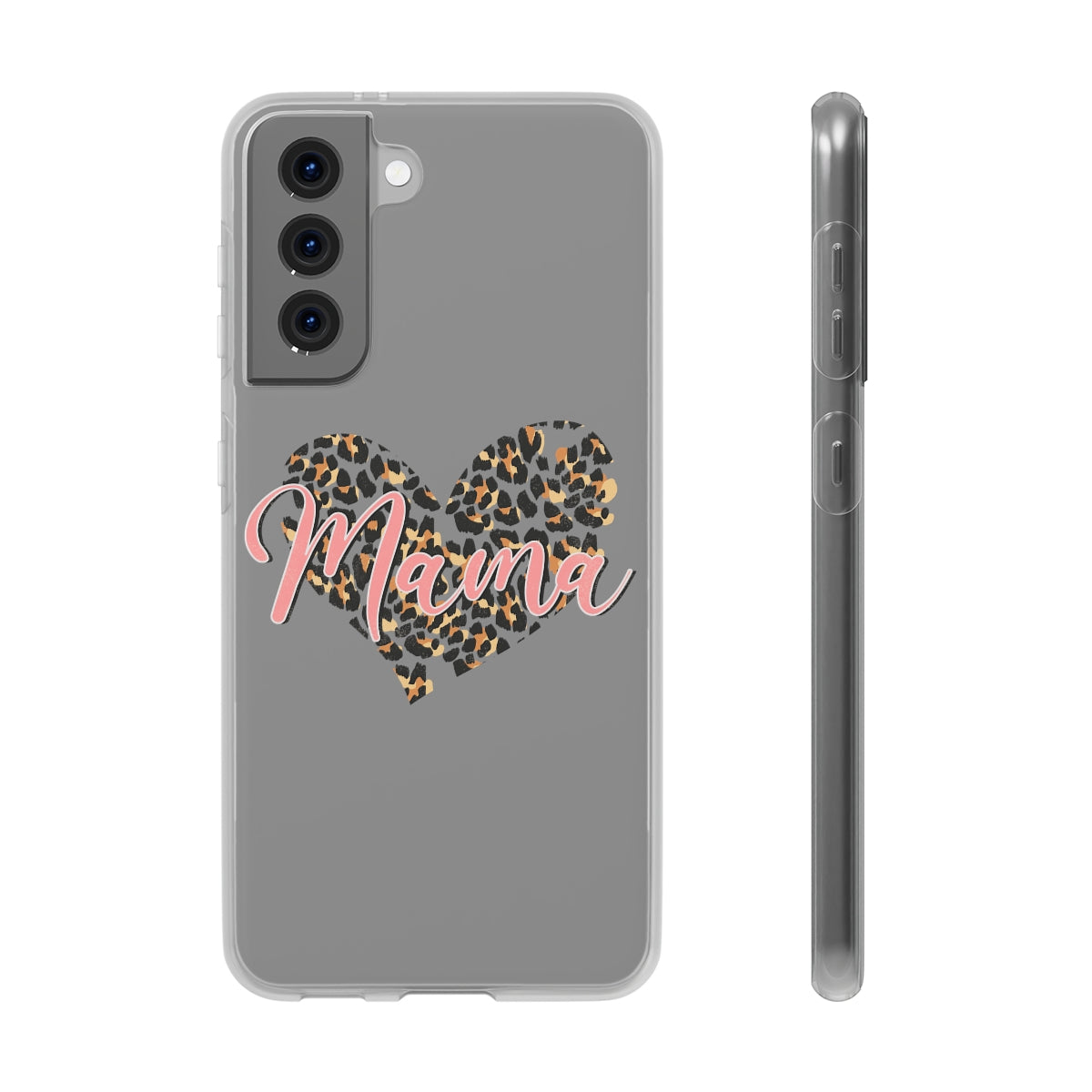 Mama Leopard Print Heart Phone Case