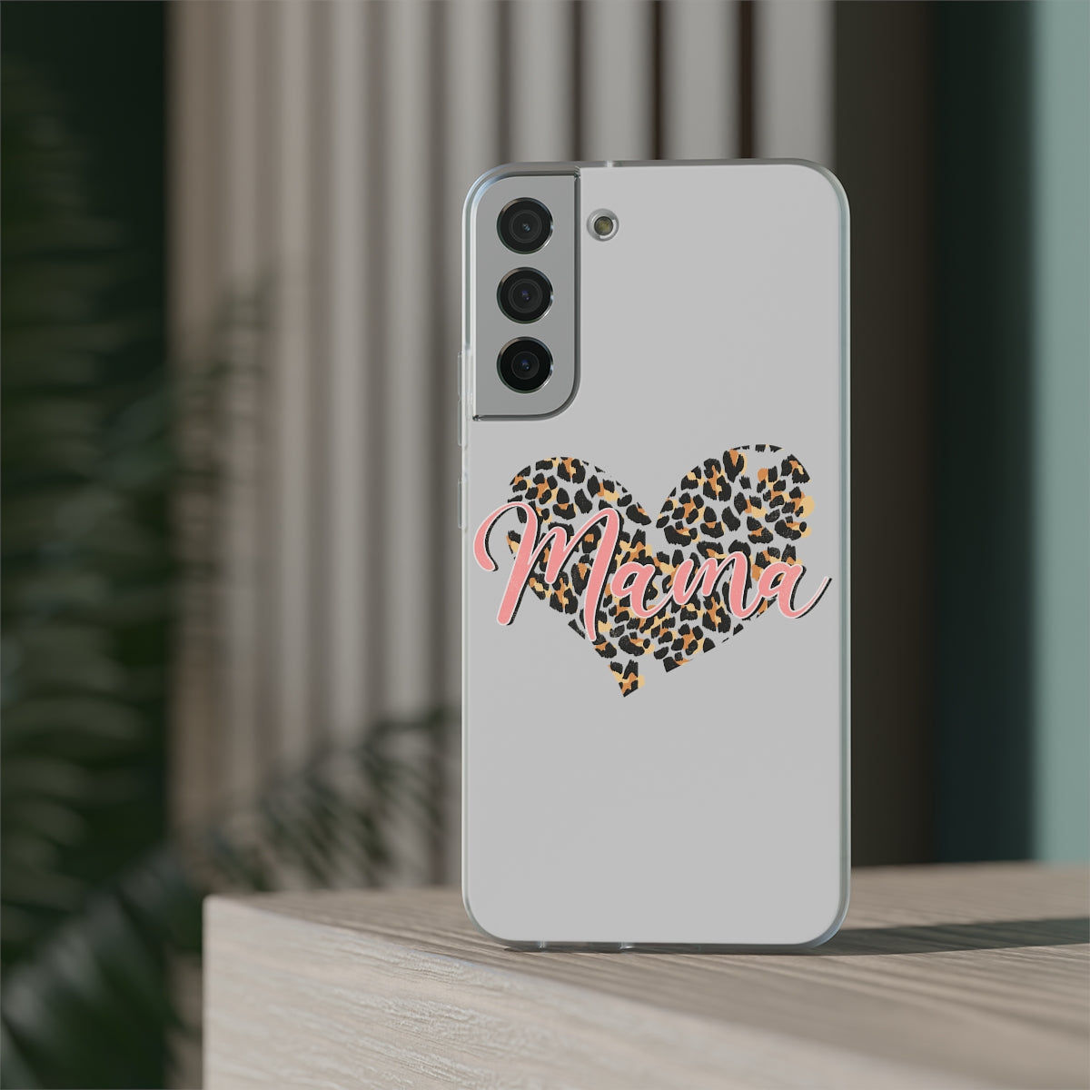 Mama Leopard Print Heart Phone Case