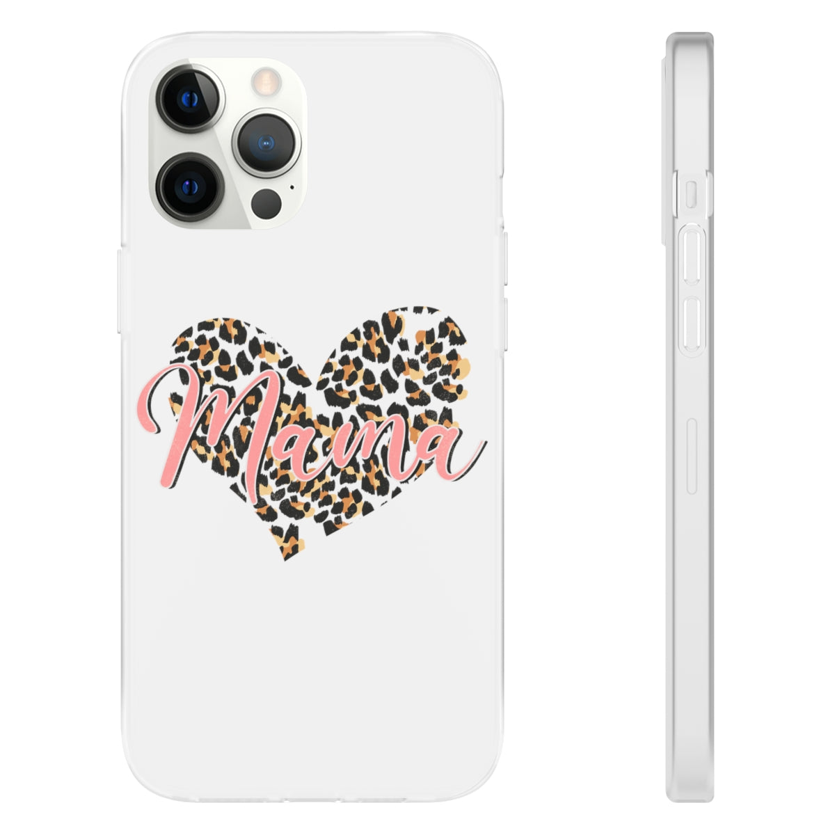 Mama Leopard Print Heart Phone Case