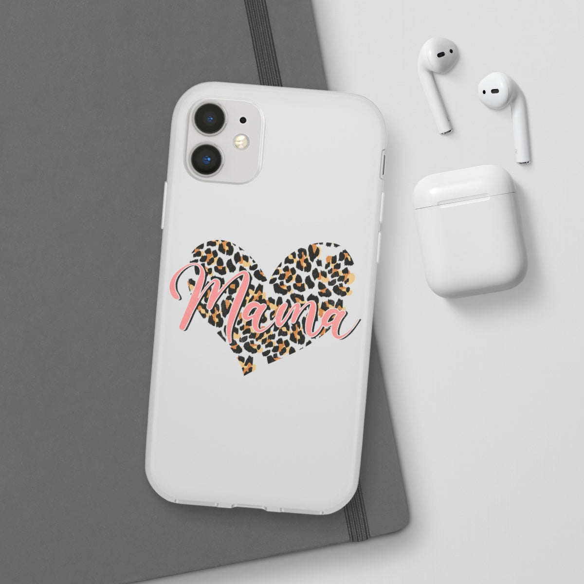 Mama Leopard Print Heart Phone Case