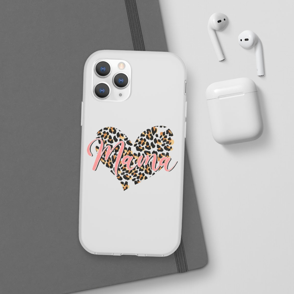 Mama Leopard Print Heart Phone Case