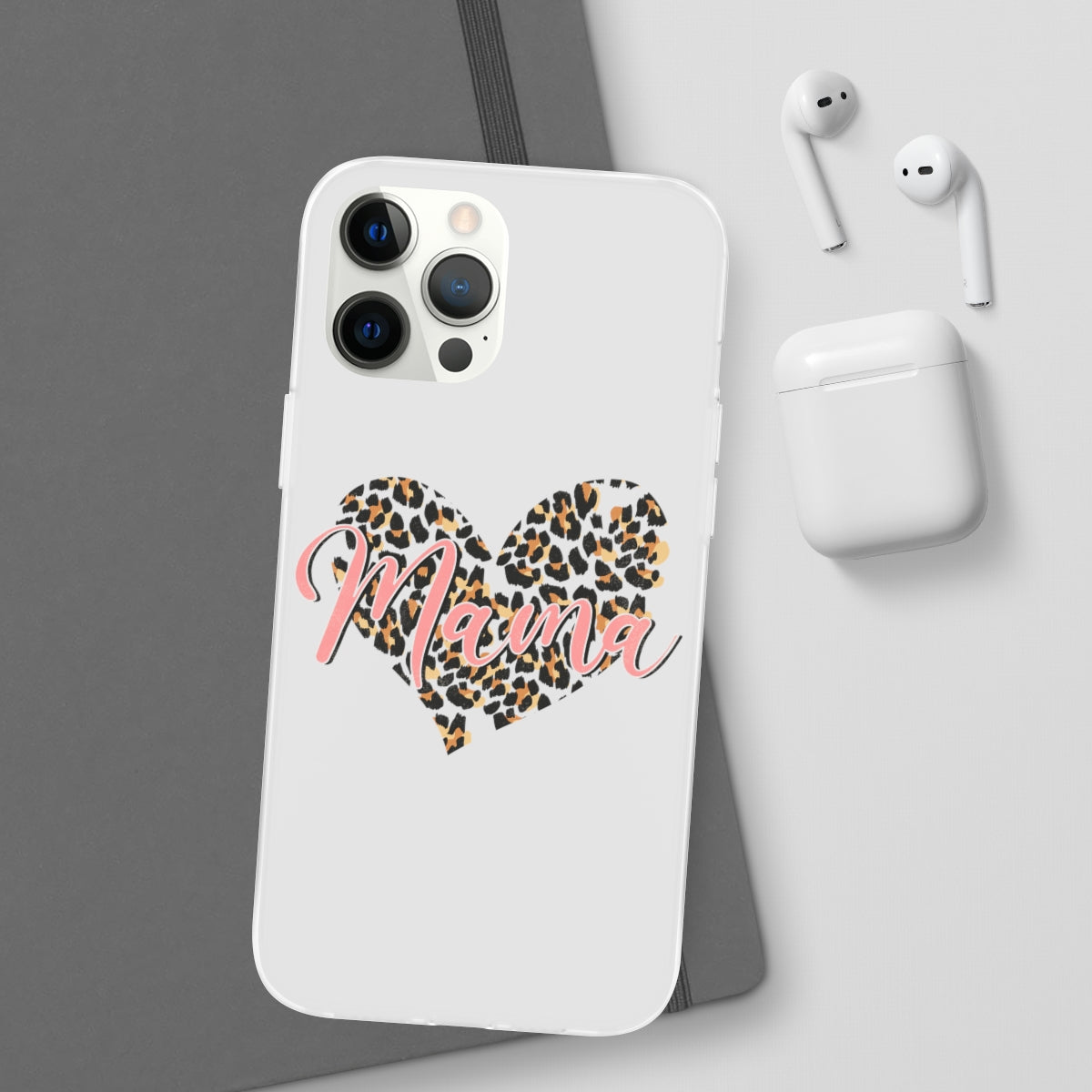 Mama Leopard Print Heart Phone Case