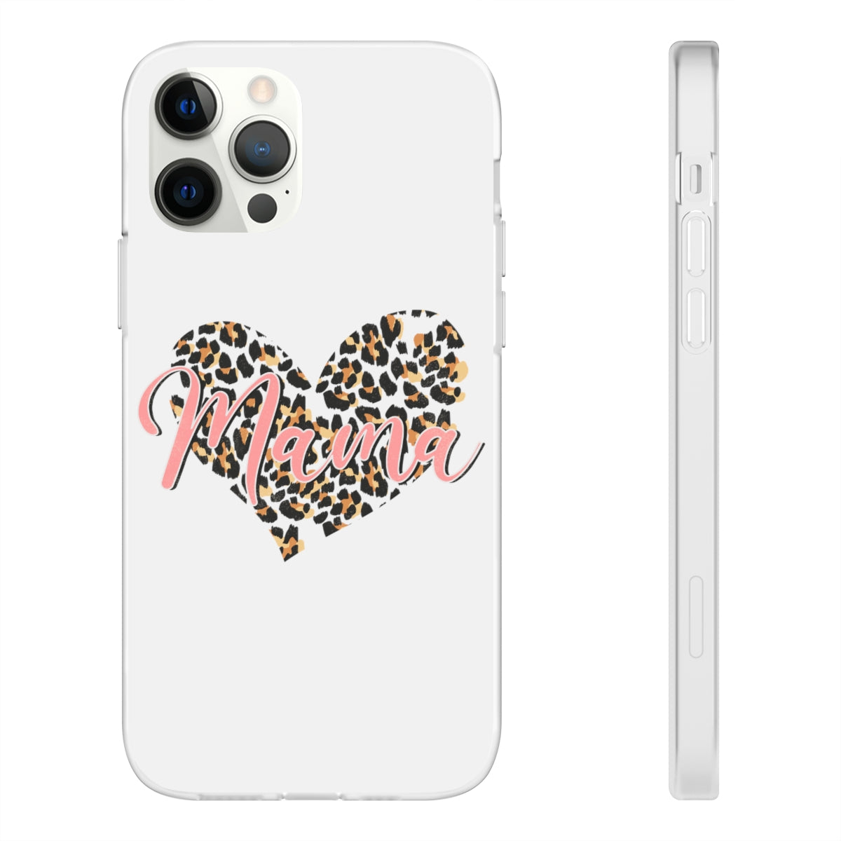Mama Leopard Print Heart Phone Case