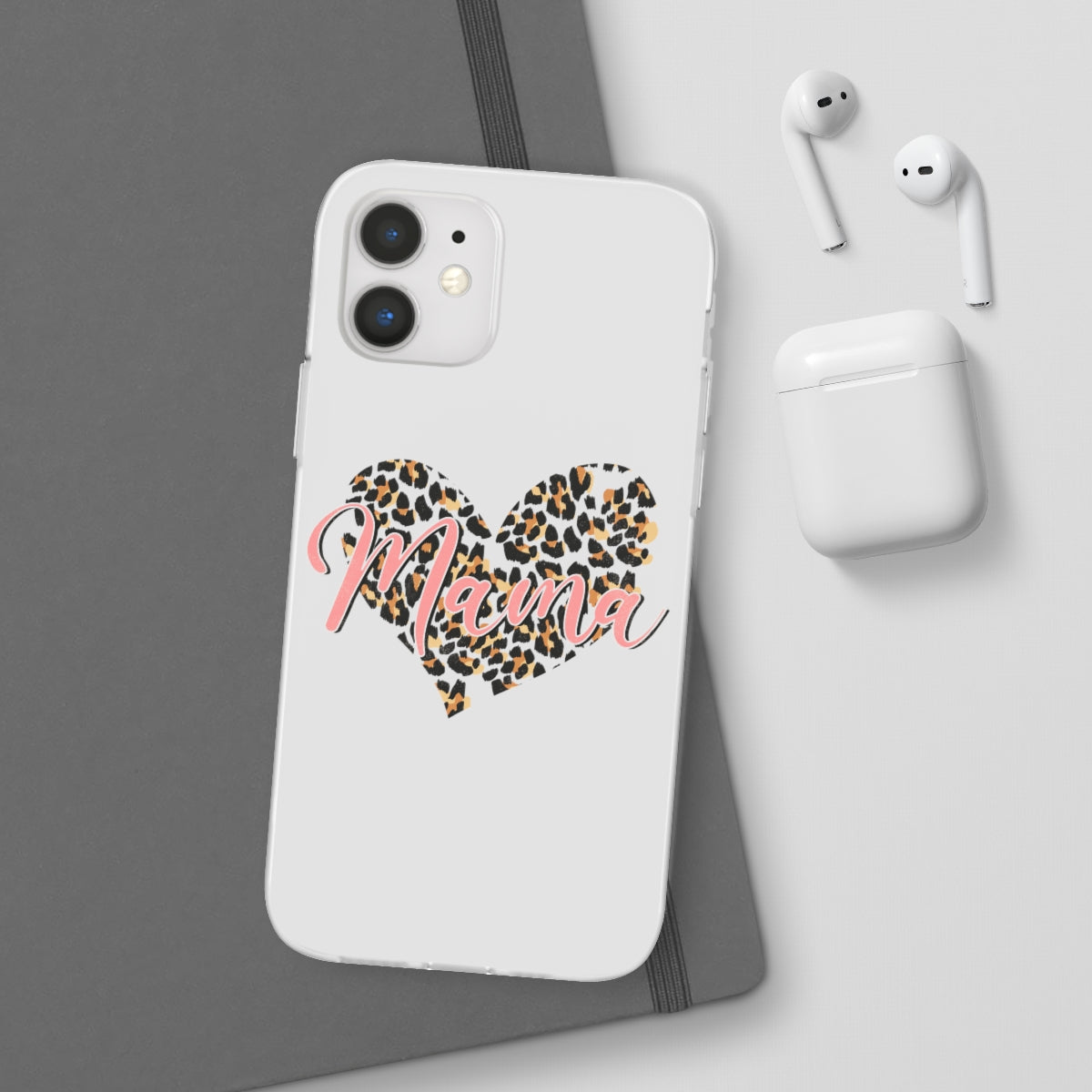 Mama Leopard Print Heart Phone Case