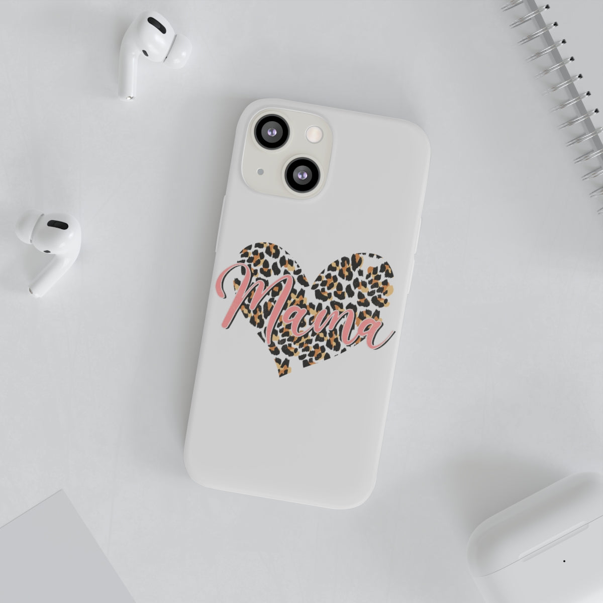 Mama Leopard Print Heart Phone Case