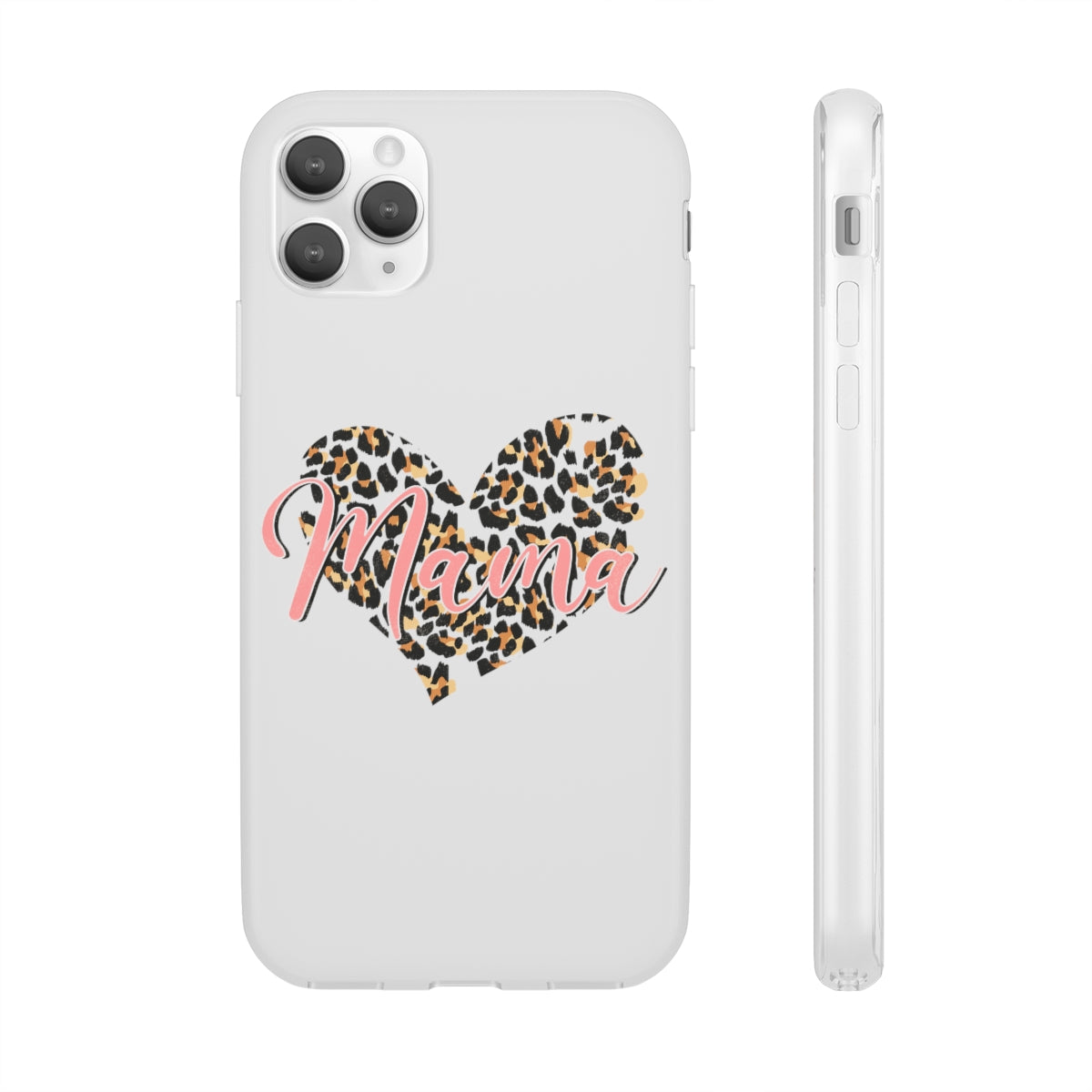 Mama Leopard Print Heart Phone Case