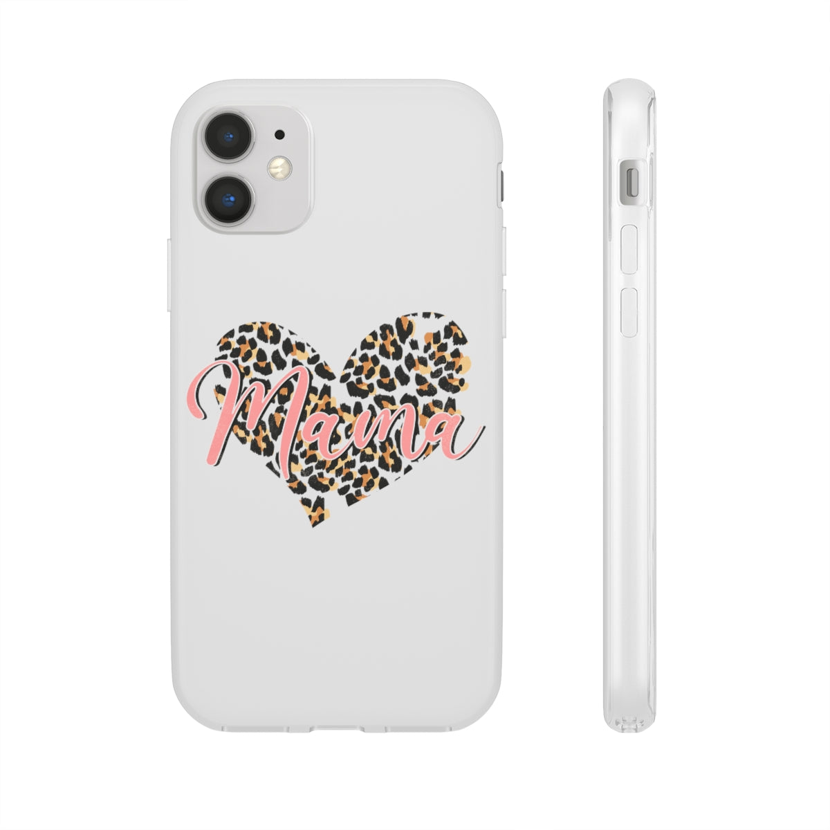 Mama Leopard Print Heart Phone Case