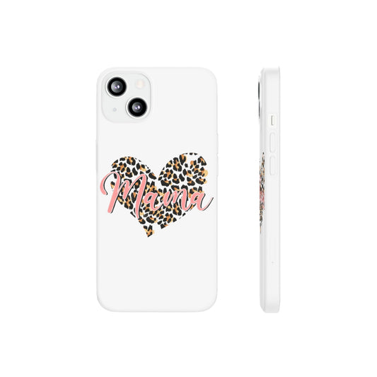 Mama Leopard Print Heart Phone Case