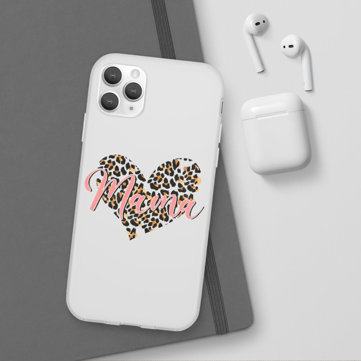 Mama Leopard Print Heart Phone Case