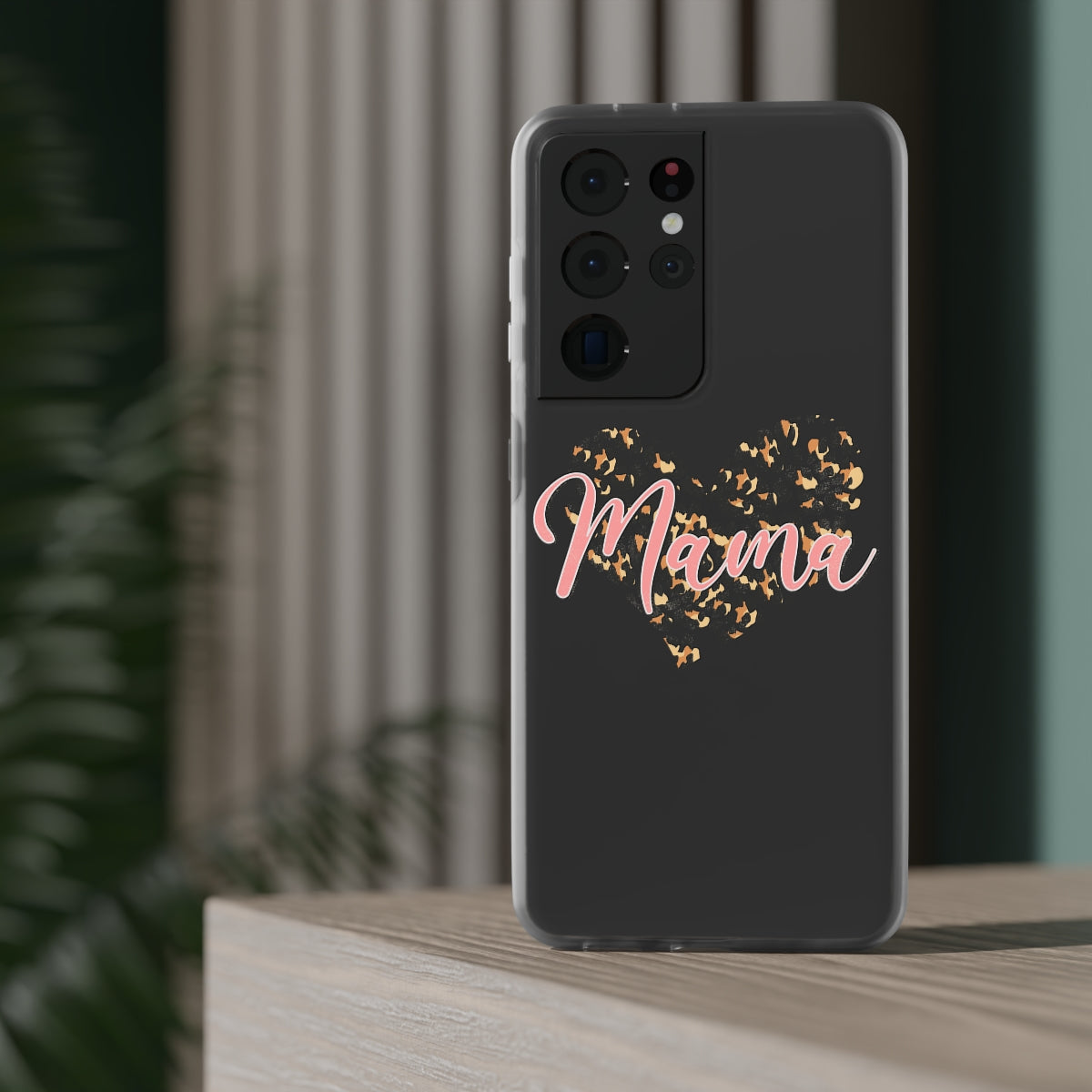 Mama Leopard Print Heart Phone Case