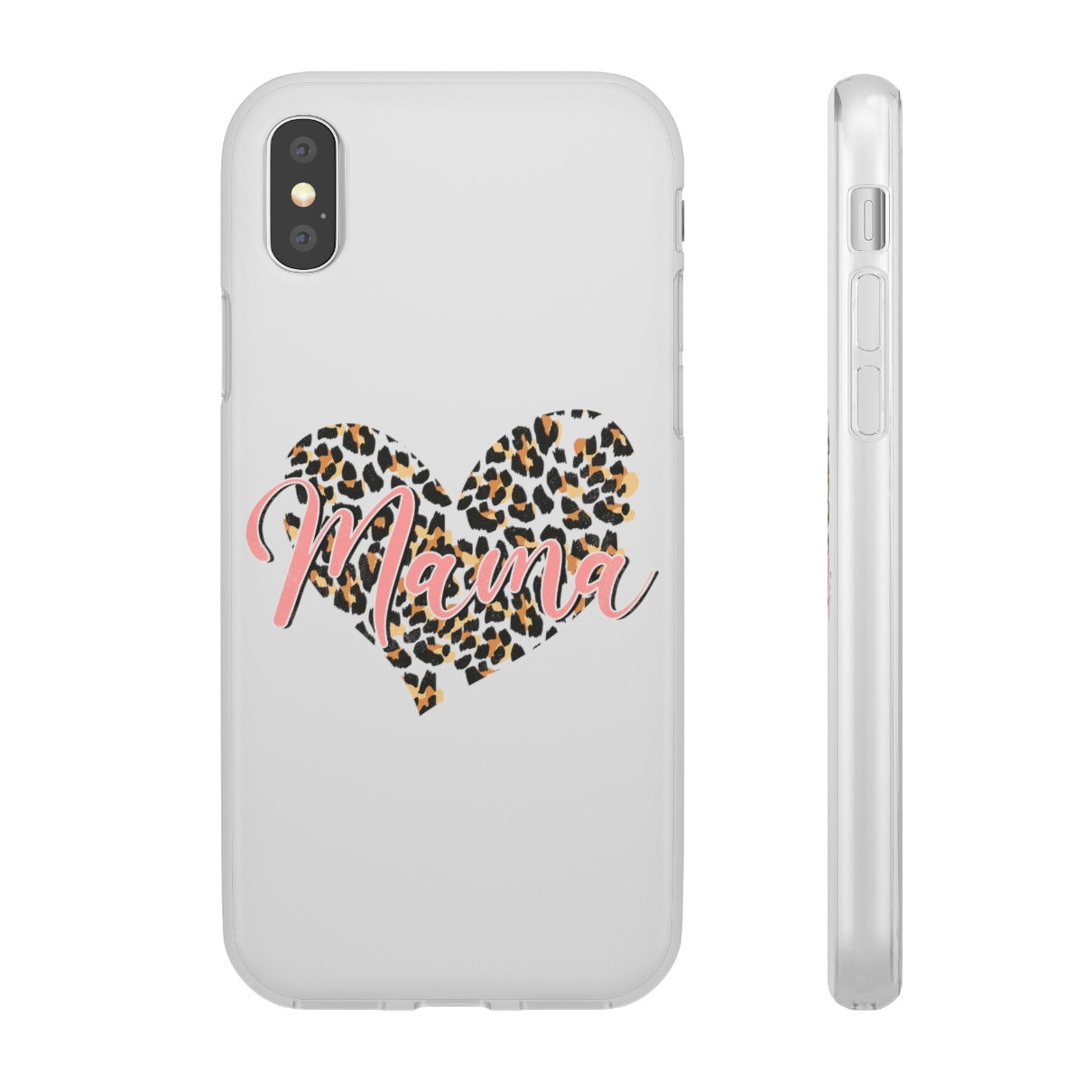 Mama Leopard Print Heart Phone Case