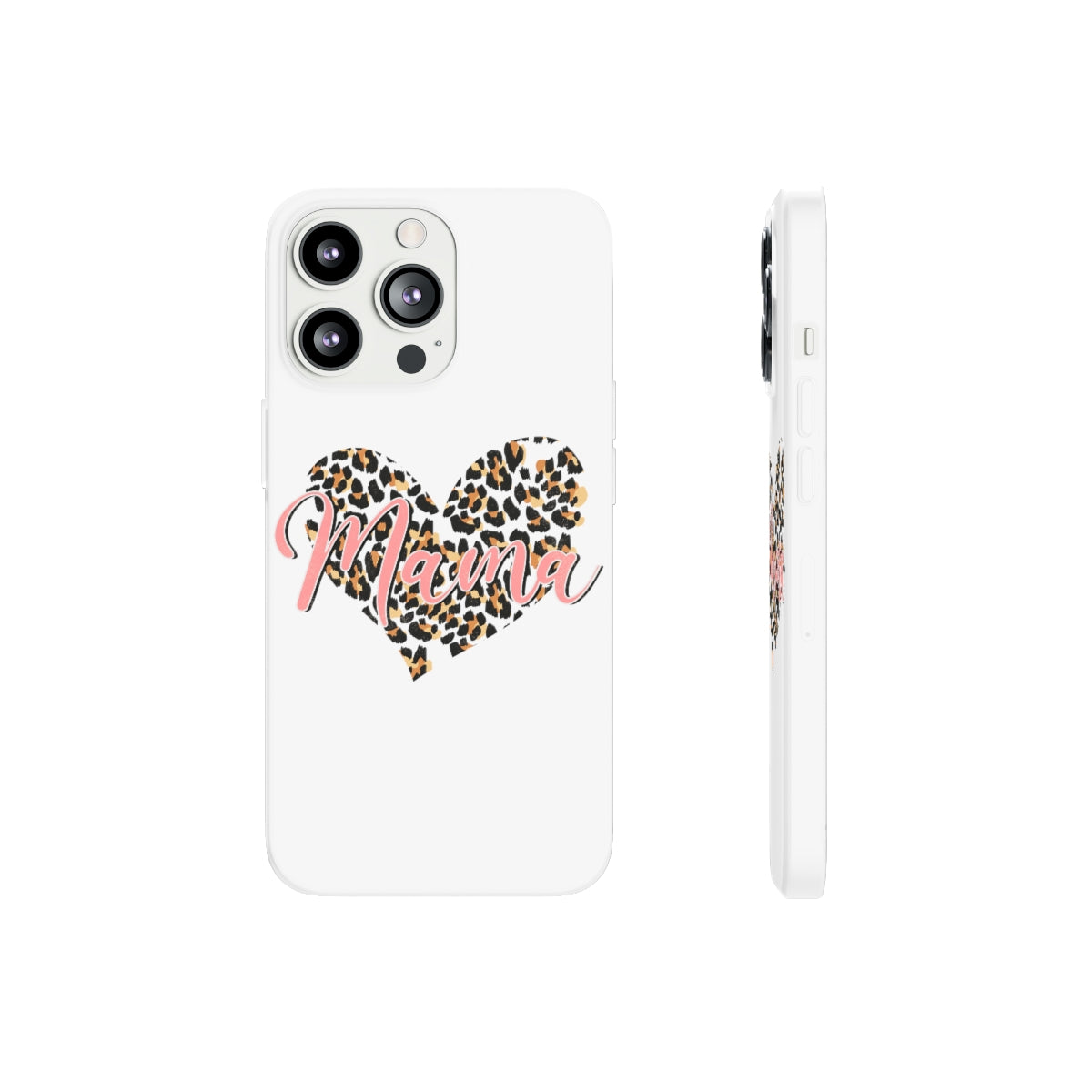 Mama Leopard Print Heart Phone Case