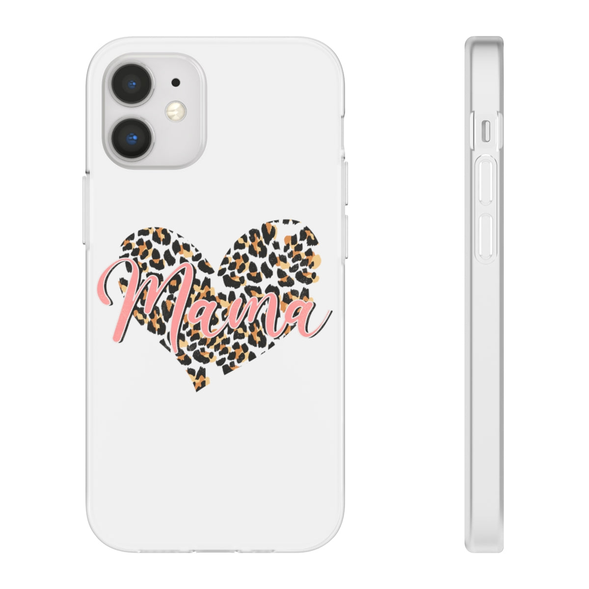 Mama Leopard Print Heart Phone Case