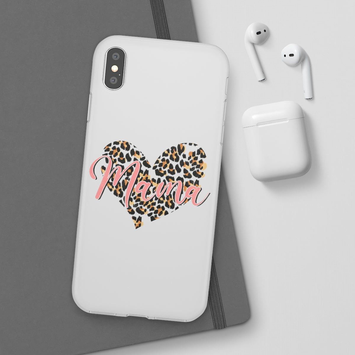 Mama Leopard Print Heart Phone Case