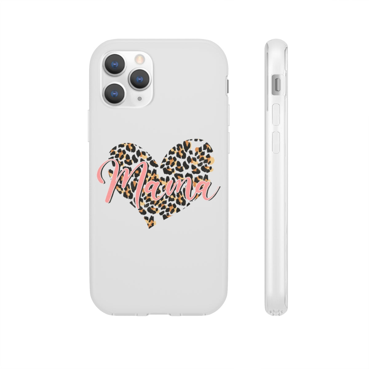 Mama Leopard Print Heart Phone Case
