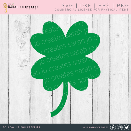 Four Leaf Shamrock SVG