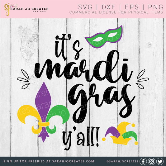 It's Mardi Gras Y'all SVG