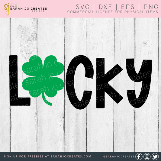 Lucky with Shamrock SVG