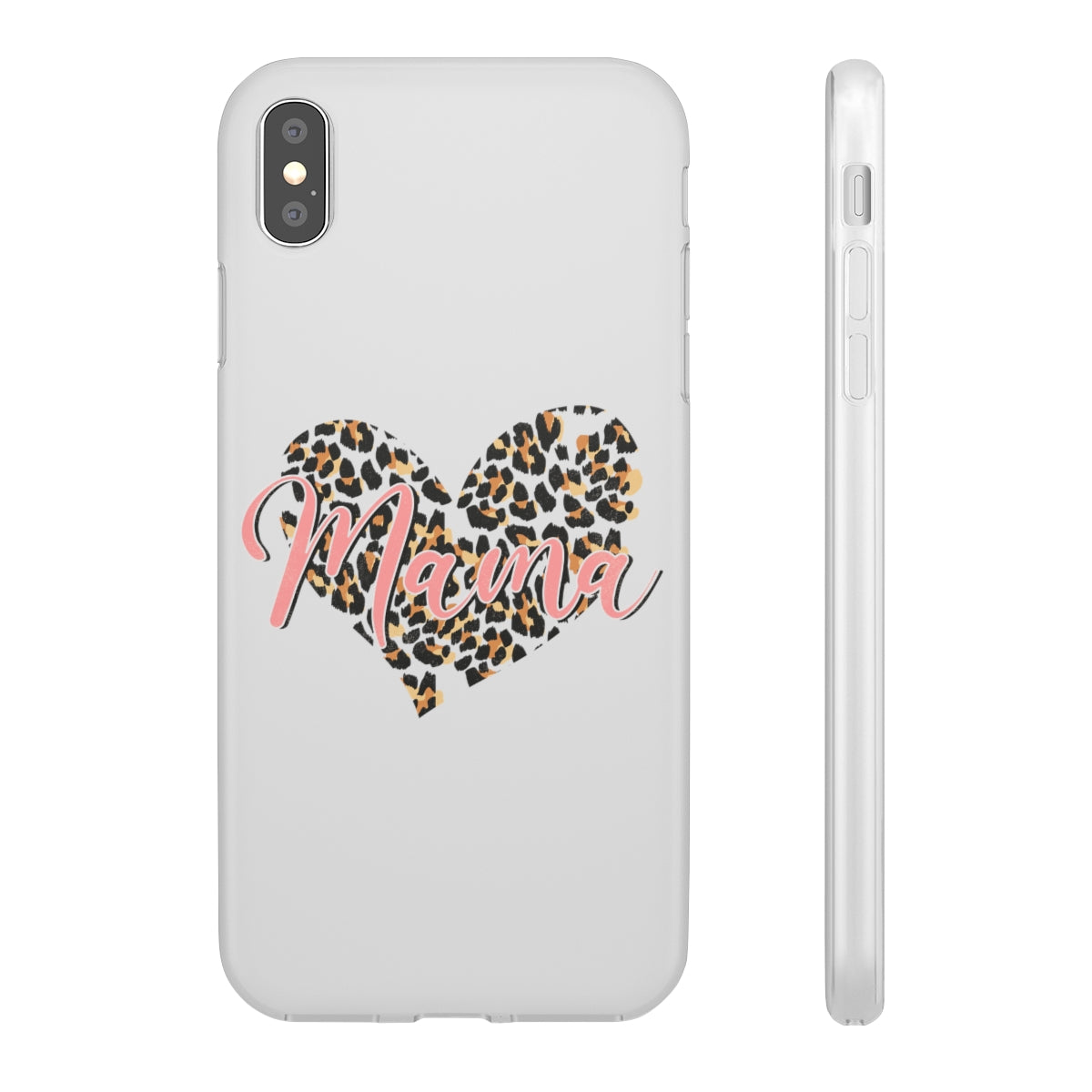 Mama Leopard Print Heart Phone Case