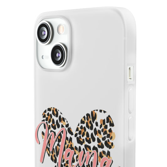 Mama Leopard Print Heart Phone Case