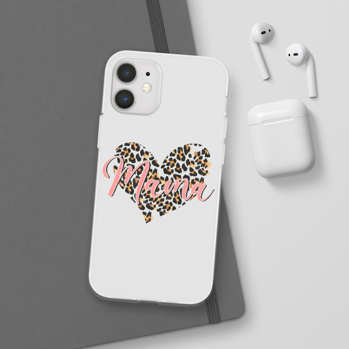 Mama Leopard Print Heart Phone Case