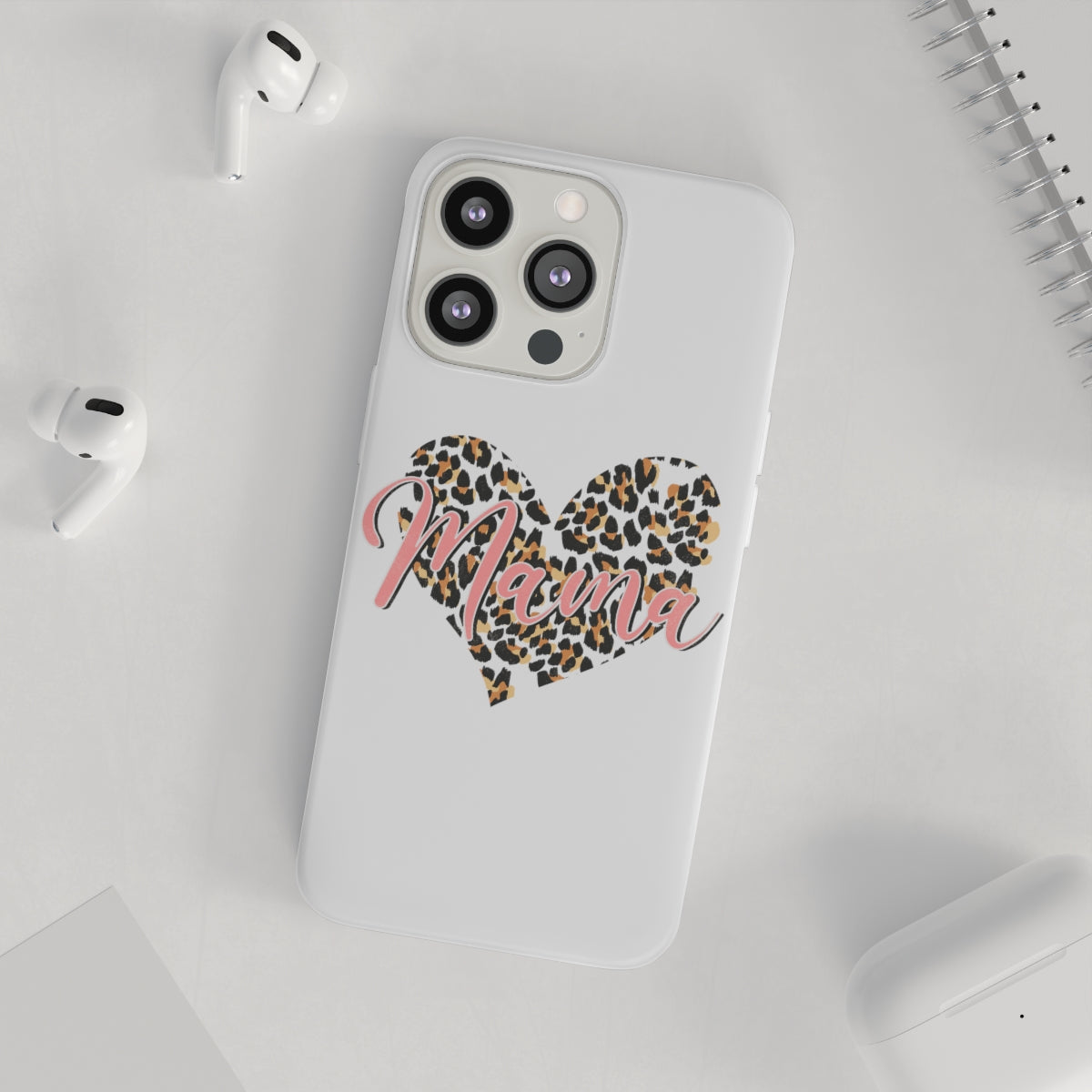 Mama Leopard Print Heart Phone Case