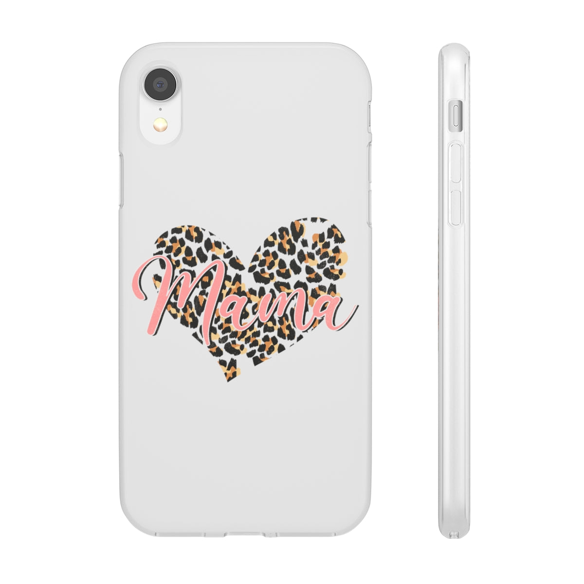 Mama Leopard Print Heart Phone Case