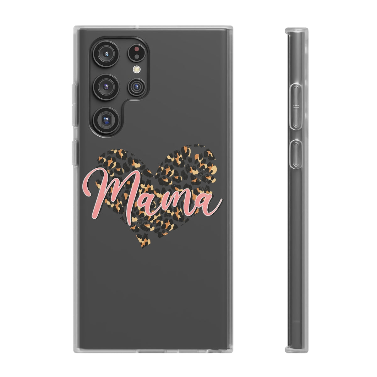 Mama Leopard Print Heart Phone Case