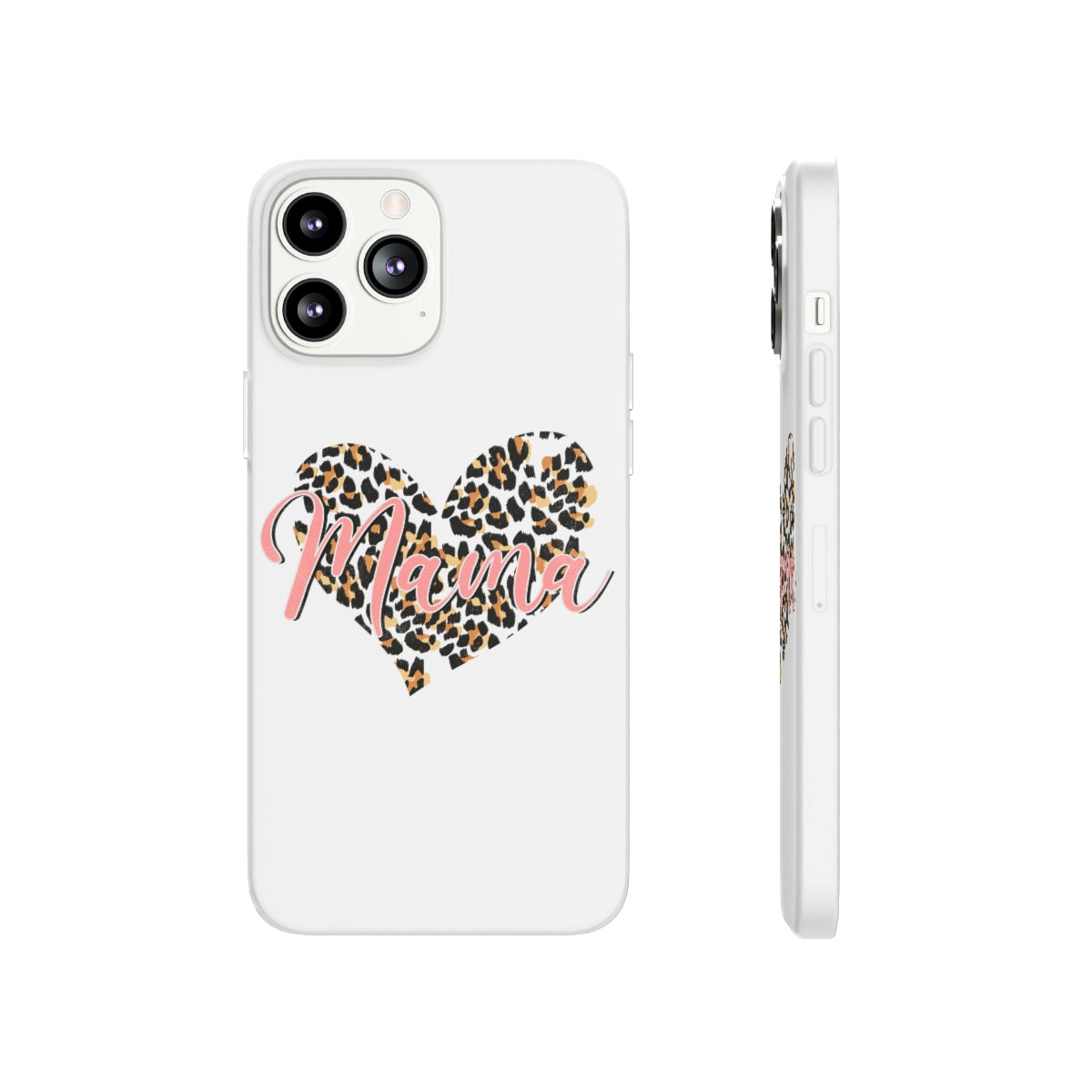 Mama Leopard Print Heart Phone Case