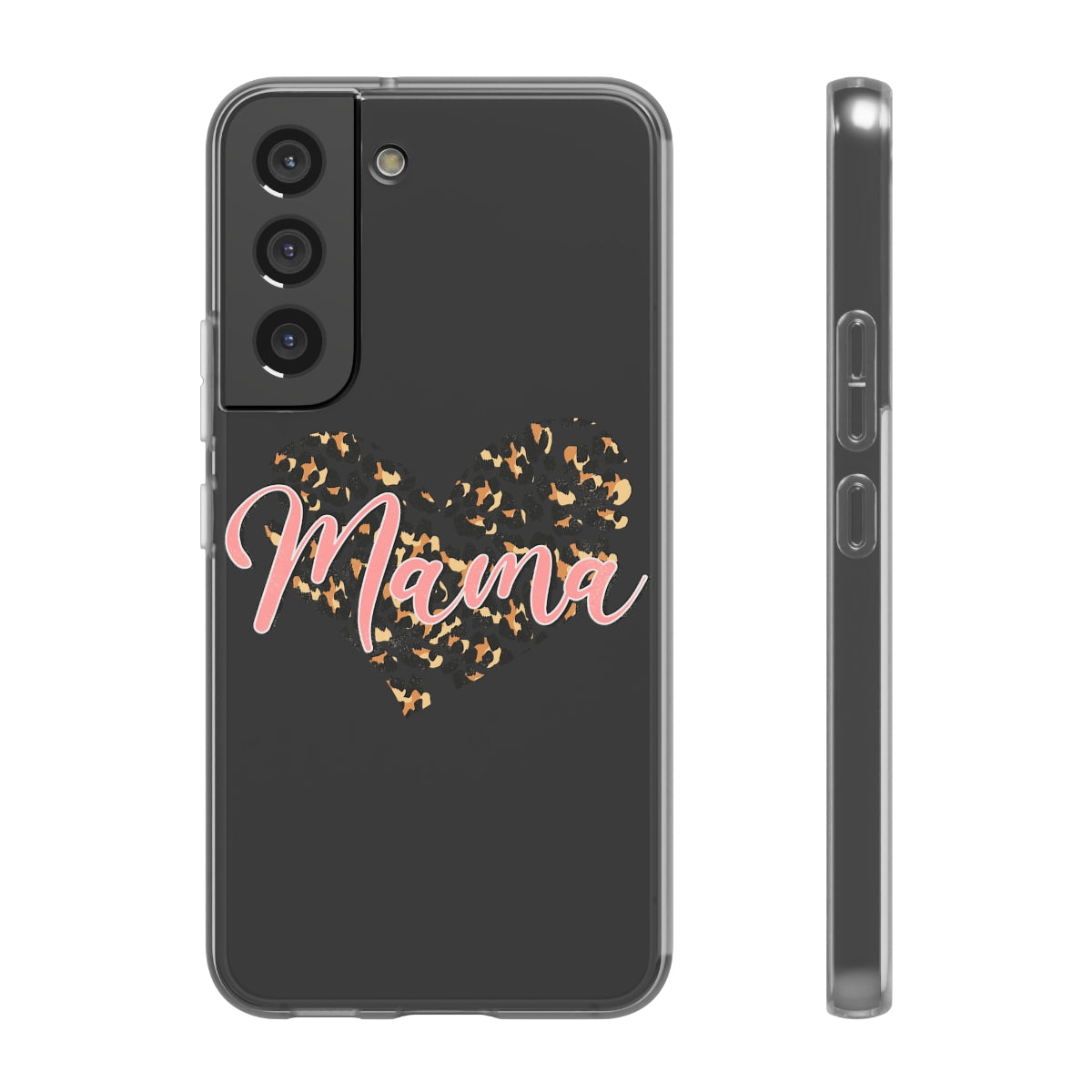 Mama Leopard Print Heart Phone Case