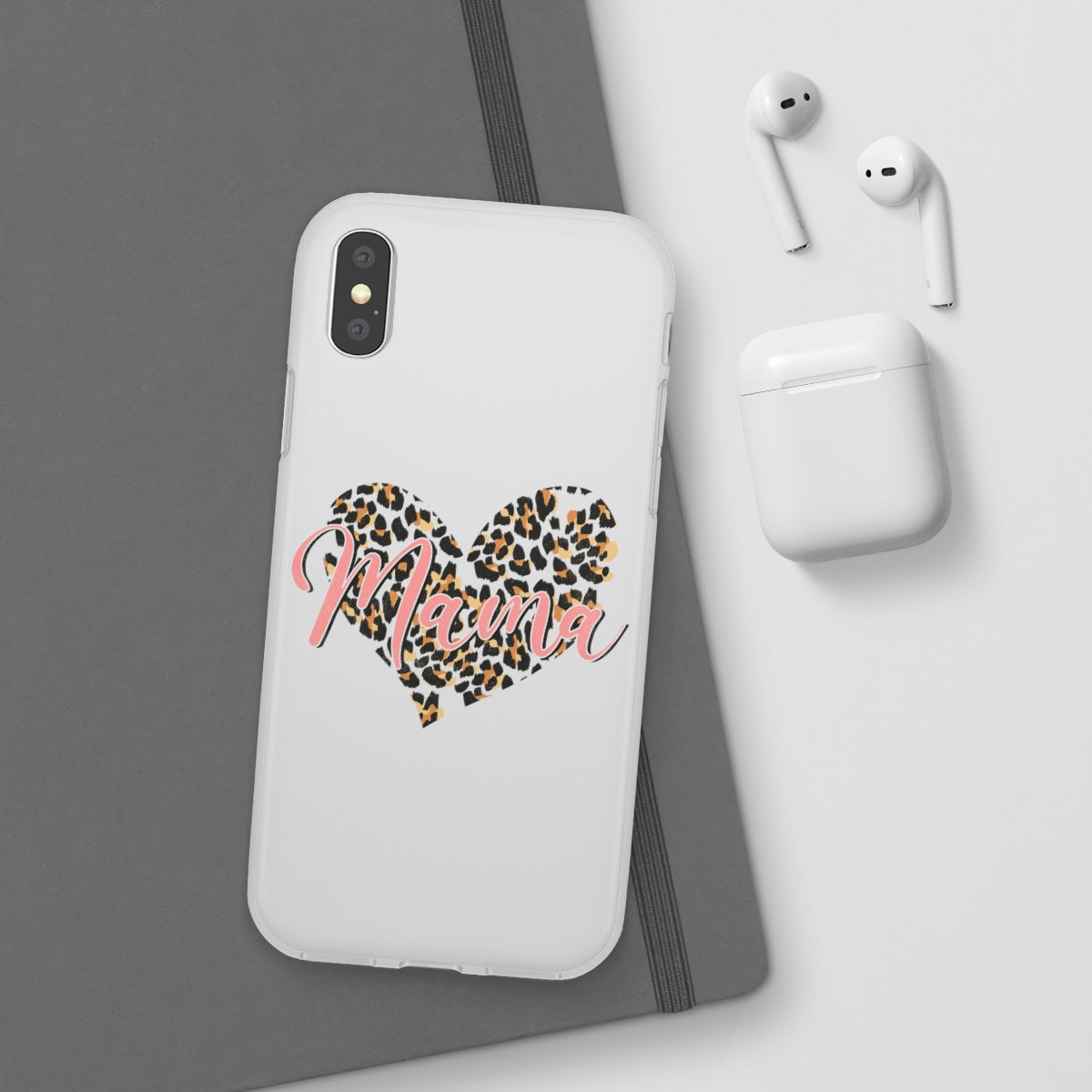 Mama Leopard Print Heart Phone Case