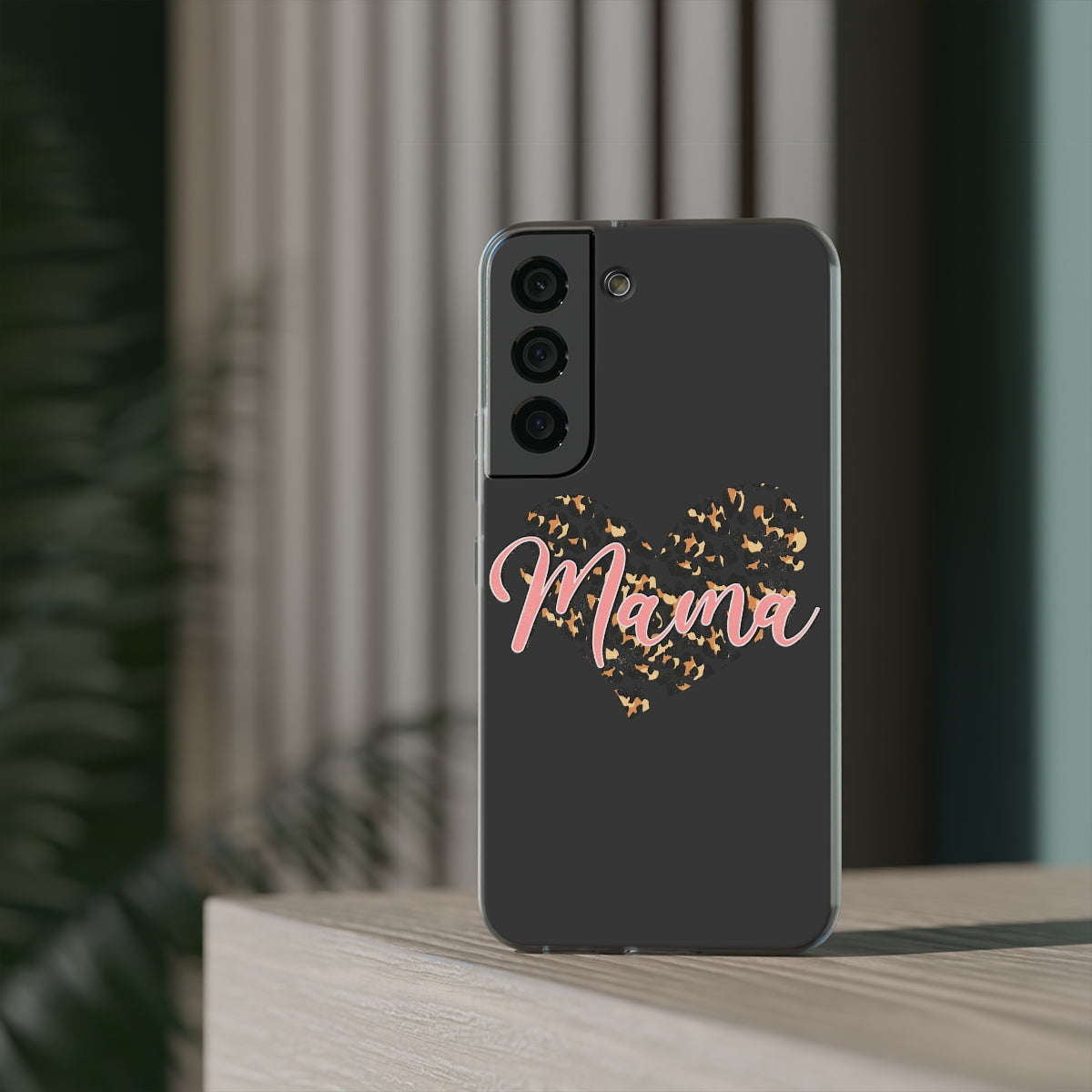Mama Leopard Print Heart Phone Case