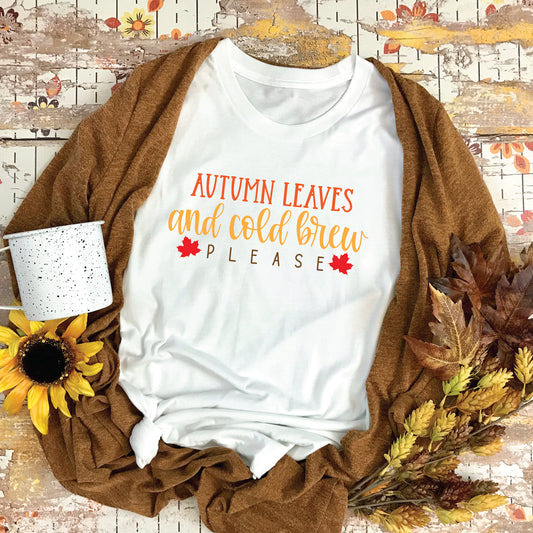 Autumn Leaves and Cold Brew Please SVG
