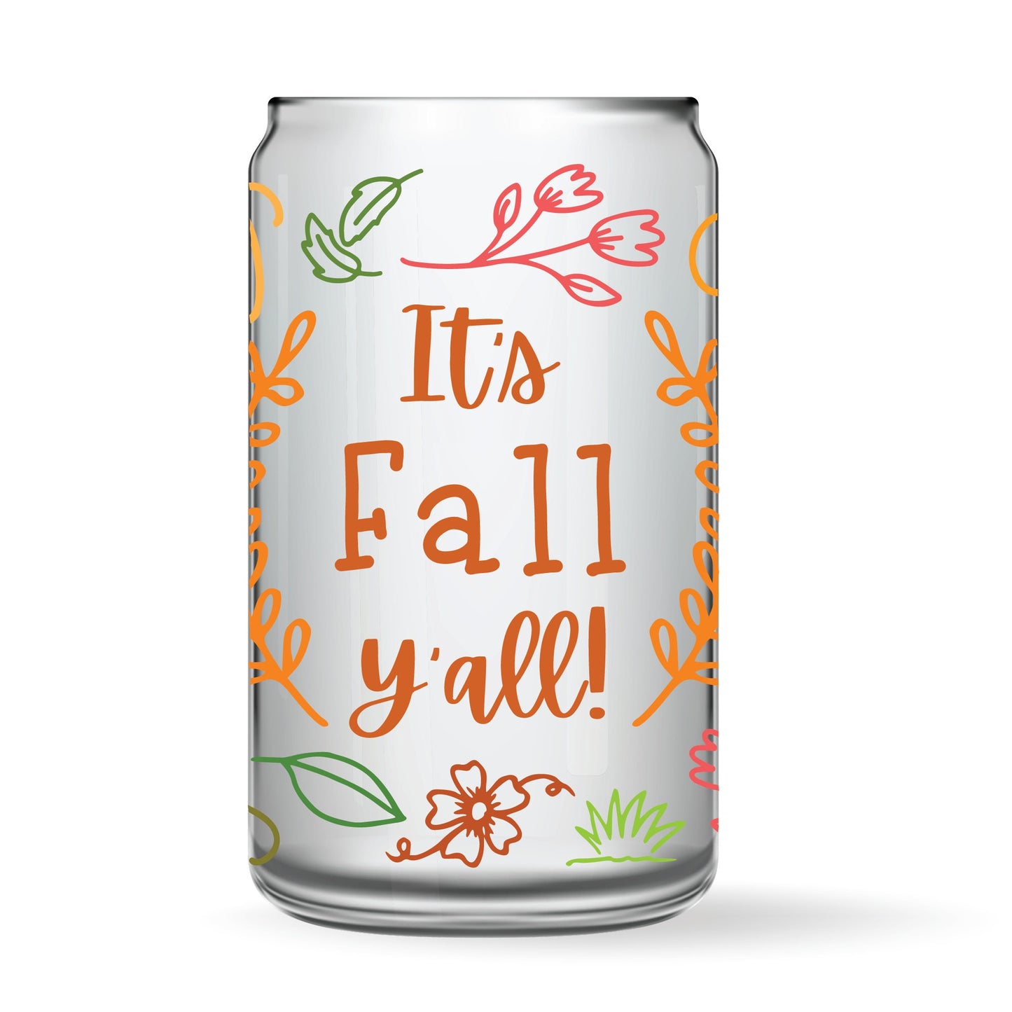 It's Fall Y'all Glass Can Wrap SVG