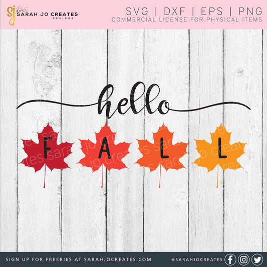 Hello Fall SVG