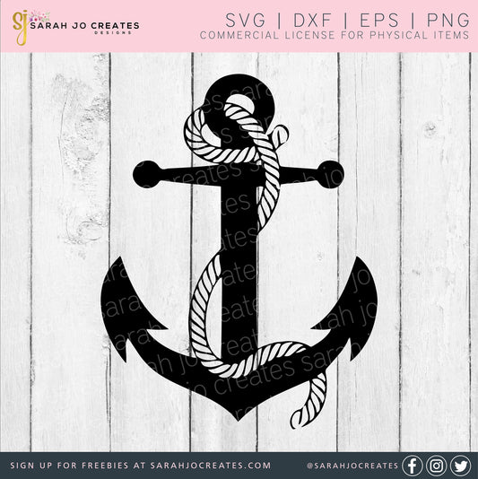 Anchor With Rope SVG