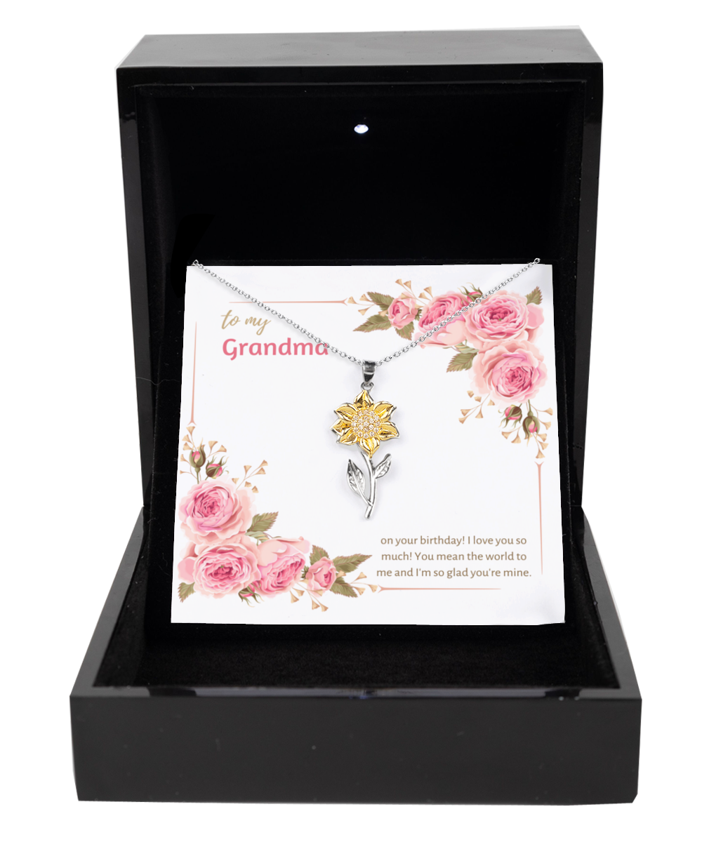 Grandma Birthday Sunflower Necklace