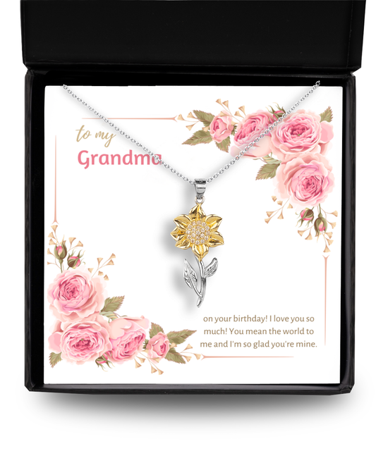 Grandma Birthday Sunflower Necklace