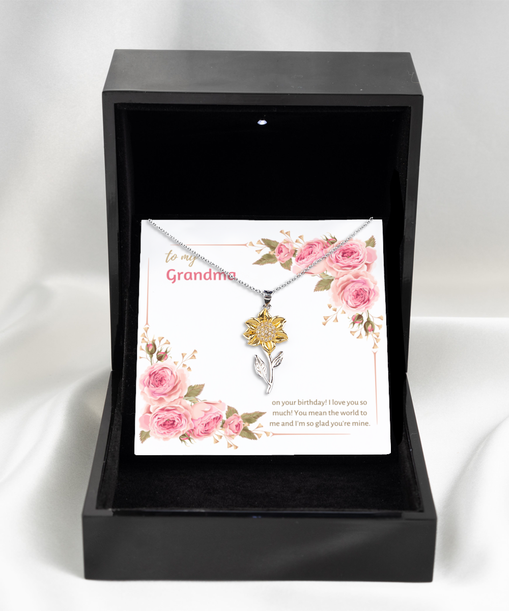Grandma Birthday Sunflower Necklace