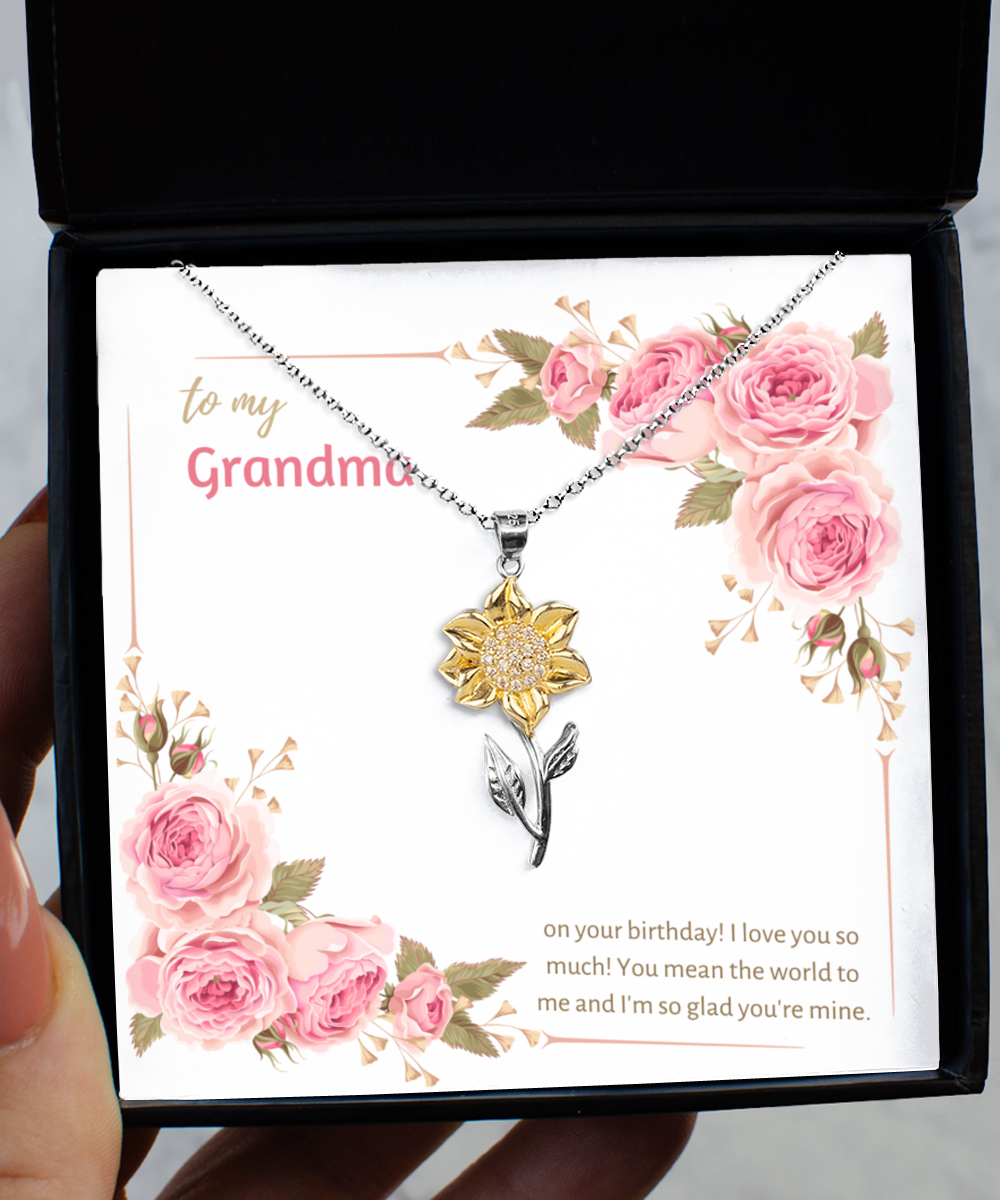 Grandma Birthday Sunflower Necklace