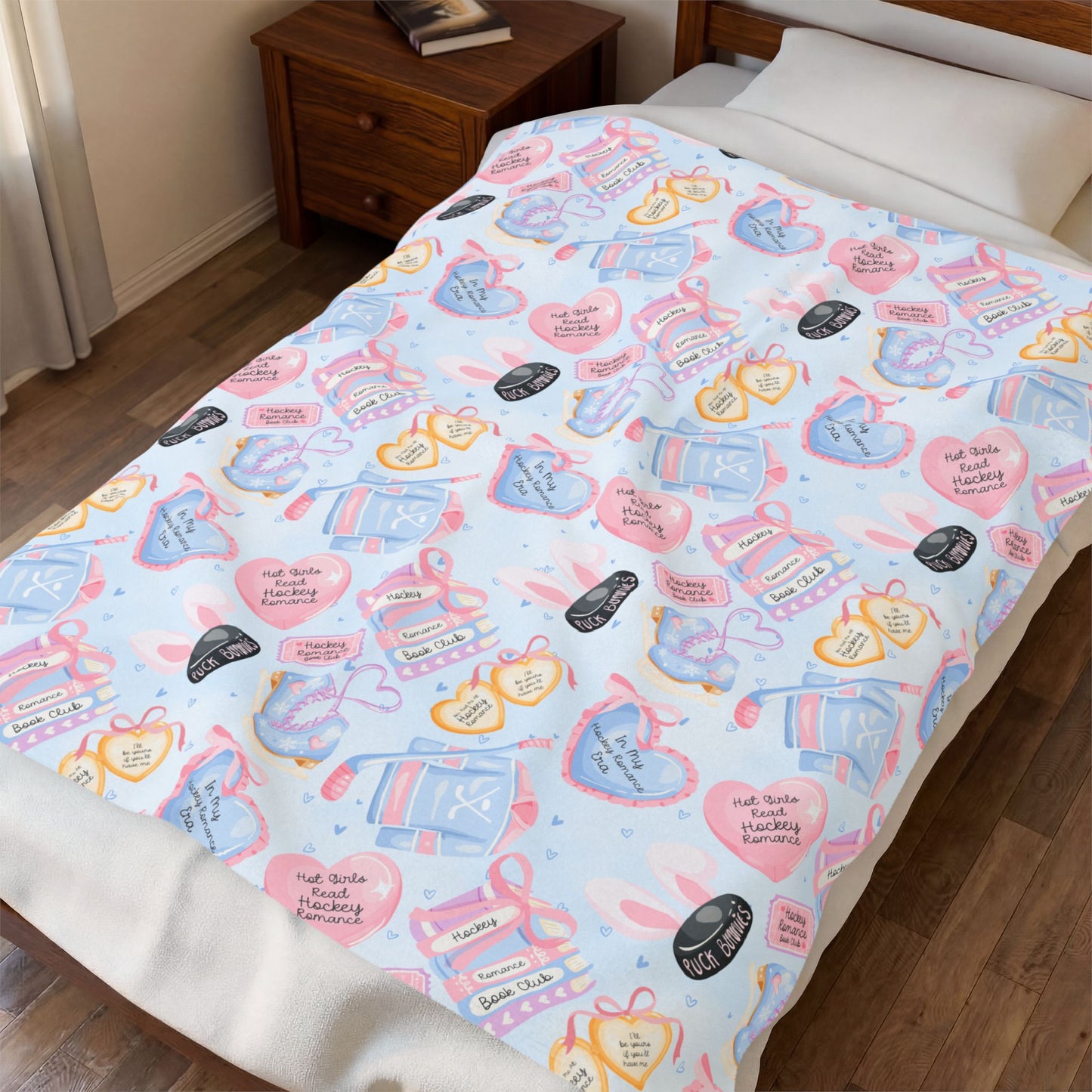 Hockey Romance Book Velveteen Plush Blanket