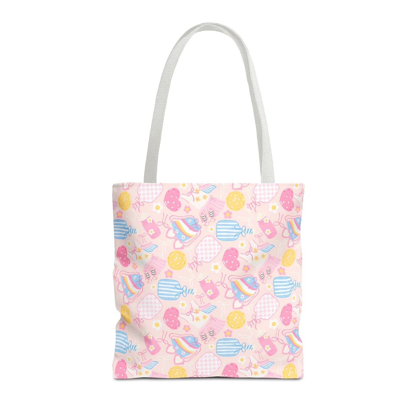 Pink Pickleball Tote Bag | All-Over Print, Sport Court Graphic